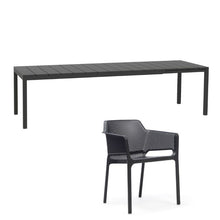 Indlæs billede til gallerivisning Net stole 8 stk & Rio 210 udtræksbord Nardi