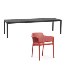 Indlæs billede til gallerivisning Net stole 8 stk & Rio 210 udtræksbord Nardi