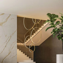 Indlæs billede til gallerivisning Rings loftlampe vertikal messing