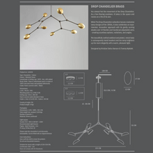 Indlæs billede til gallerivisning Drop Chandelier Brass loftlampe
