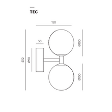 Indlæs billede til gallerivisning Dalt Væglampe