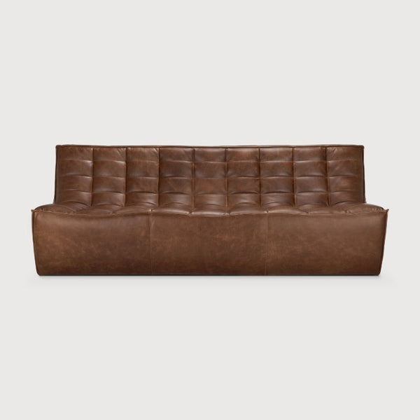 N701 sofa Chestnut - 3 pers. læder