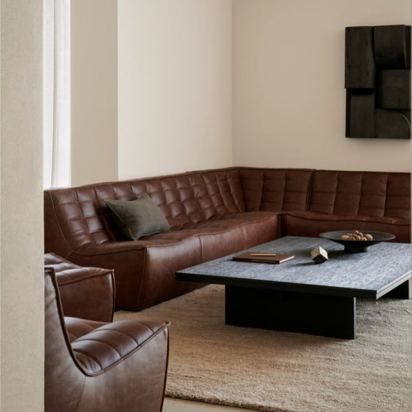 N701 sofa Chestnut - 3 pers. læder