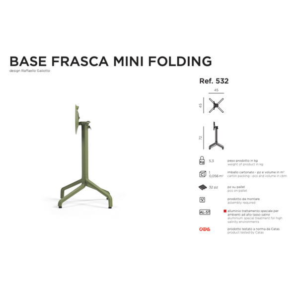 Frasca mini foldebord Ø70 Nardi