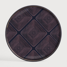 Indlæs billede til gallerivisning Midnight Linear Squares glass tray
