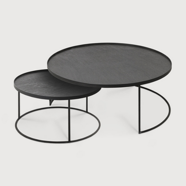 Round tray coffee table set