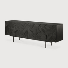 Indlæs billede til gallerivisning Teak Graphic Black Sideboard
