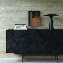 Indlæs billede til gallerivisning Teak Graphic Black Sideboard
