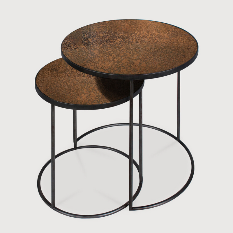 Bronze Copper Nesting side table set